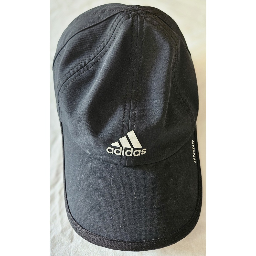 Adidas Aeroready Black Running Hat Cap‎ Lightweight Performance Adjustable